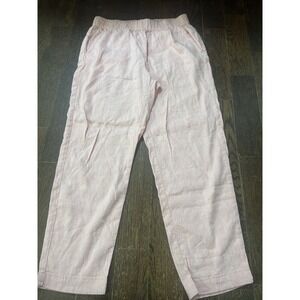 Lou & Grey Peach Elastic-Waist Casual Pants‎ linen blend size Small